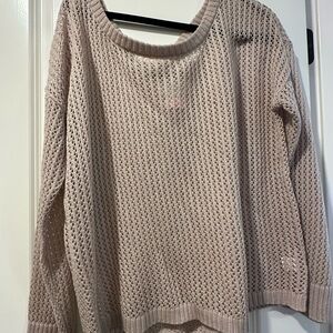 Pink Lily Off-the-Shoulder Sweater - Taupe